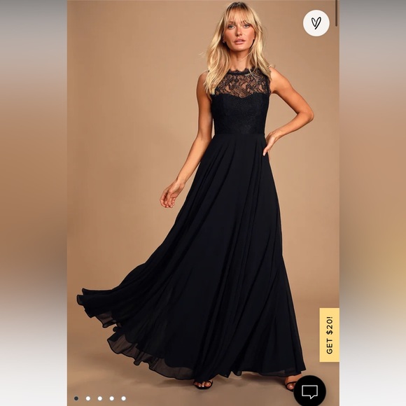 Lulu’s Divine Evening Black Lace Chiffon Maxi Dress - Picture 7 of 7
